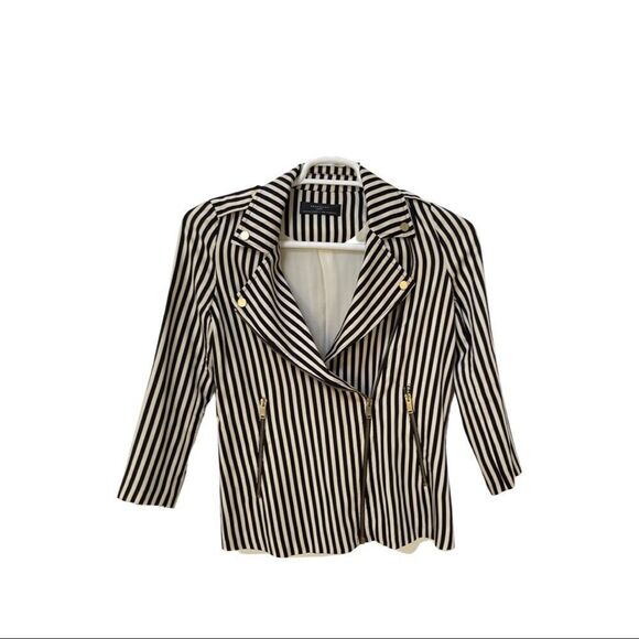 Zara TRF black cream strike blazer size XS like new - Picture 3 of 8